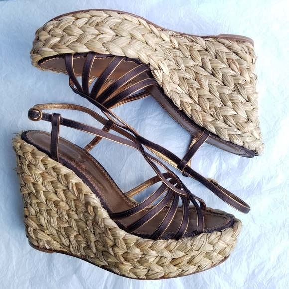 YSL Satin Straw Wedges - Picture 12 of 12